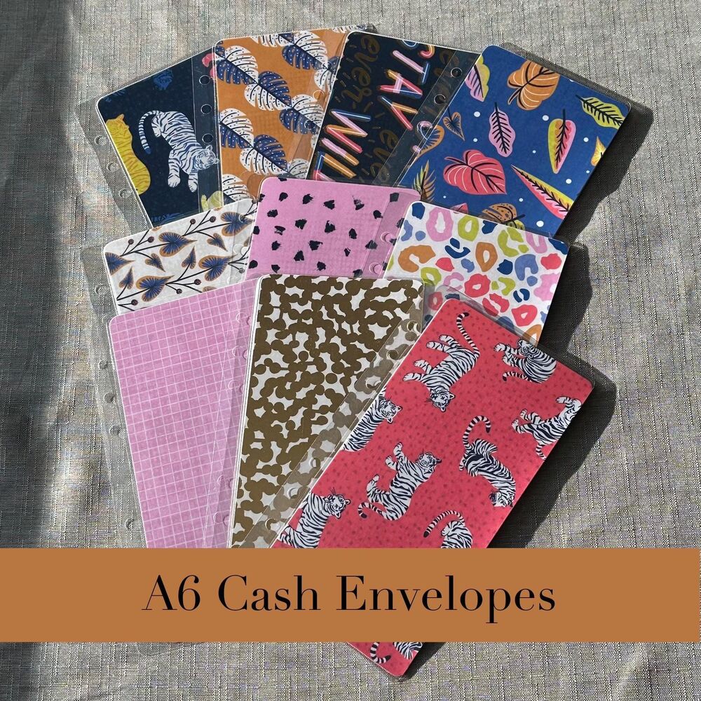 Neon Jungle Cheetah Laminated A6 Envelopes |  Summer Budget Cash | Set of 10